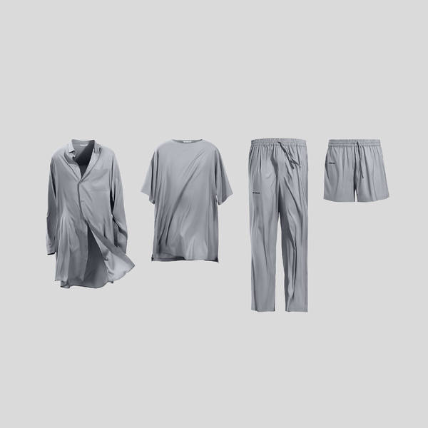 Grey Shirt set Silk Touch